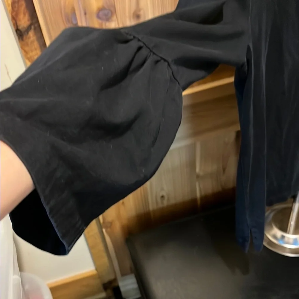 J. Crew Black Shirt with Bell Sleeves